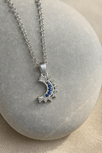 Lustra Luna 925 Sterling Silver Necklace – Gold & Silver Pendant with 18K Gold Plating, Elegant Sterling Silver Jewelry