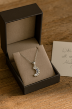 Lustra Luna 925 Sterling Silver Necklace – Gold & Silver Pendant with 18K Gold Plating, Elegant Sterling Silver Jewelry