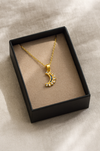 Lustra Luna 925 Sterling Silver Necklace – Gold & Silver Pendant with 18K Gold Plating, Elegant Sterling Silver Jewelry