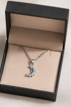 Lustra Luna 925 Sterling Silver Necklace – Gold & Silver Pendant with 18K Gold Plating, Elegant Sterling Silver Jewelry