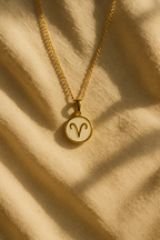 Lux Zodiac Inspired 18K Gold Plated Necklace – 304 Stainless Steel, Waterproof, Anti-Tarnish Astrological Pendant Jewelry