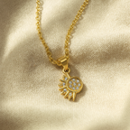 Lustra Sol 925 Sterling Silver Necklace – Gold & Silver Pendant with 18K Gold Plating, Elegant Sterling Silver Jewelry