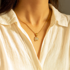 Lustra Sol 925 Sterling Silver Necklace – Gold & Silver Pendant with 18K Gold Plating, Elegant Sterling Silver Jewelry