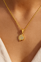 Lustra Sol 925 Sterling Silver Necklace – Gold & Silver Pendant with 18K Gold Plating, Elegant Sterling Silver Jewelry