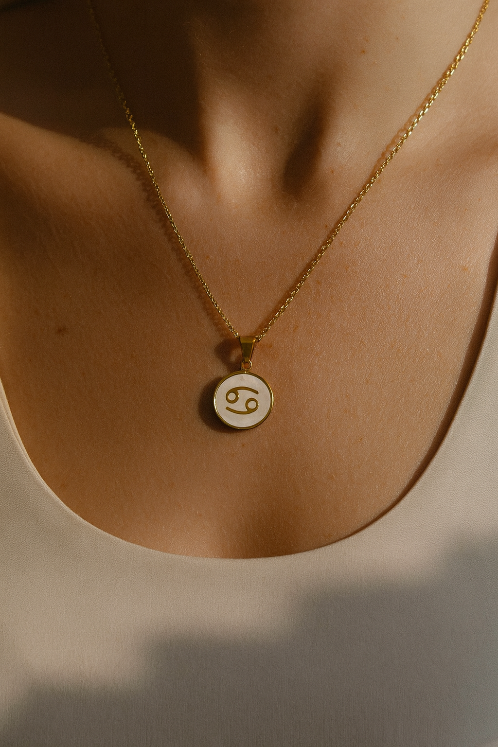 Lux Zodiac Inspired 18K Gold Plated Necklace – 304 Stainless Steel, Waterproof, Anti-Tarnish Astrological Pendant Jewelry