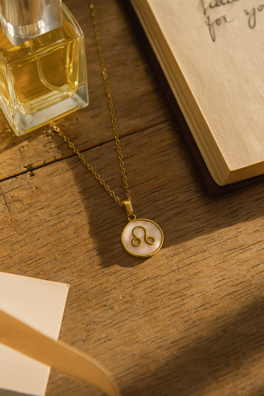 Lux Zodiac Inspired 18K Gold Plated Necklace – 304 Stainless Steel, Waterproof, Anti-Tarnish Astrological Pendant Jewelry
