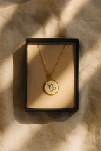 Lux Zodiac Inspired 18K Gold Plated Necklace – 304 Stainless Steel, Waterproof, Anti-Tarnish Astrological Pendant Jewelry