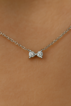 Chérie Bow 925 Sterling Silver Pendant – Elegant Bow Knot Necklace, Waterproof, Anti-Tarnish Jewelry for Women