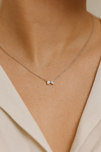 Chérie Bow 925 Sterling Silver Pendant – Elegant Bow Knot Necklace, Waterproof, Anti-Tarnish Jewelry for Women