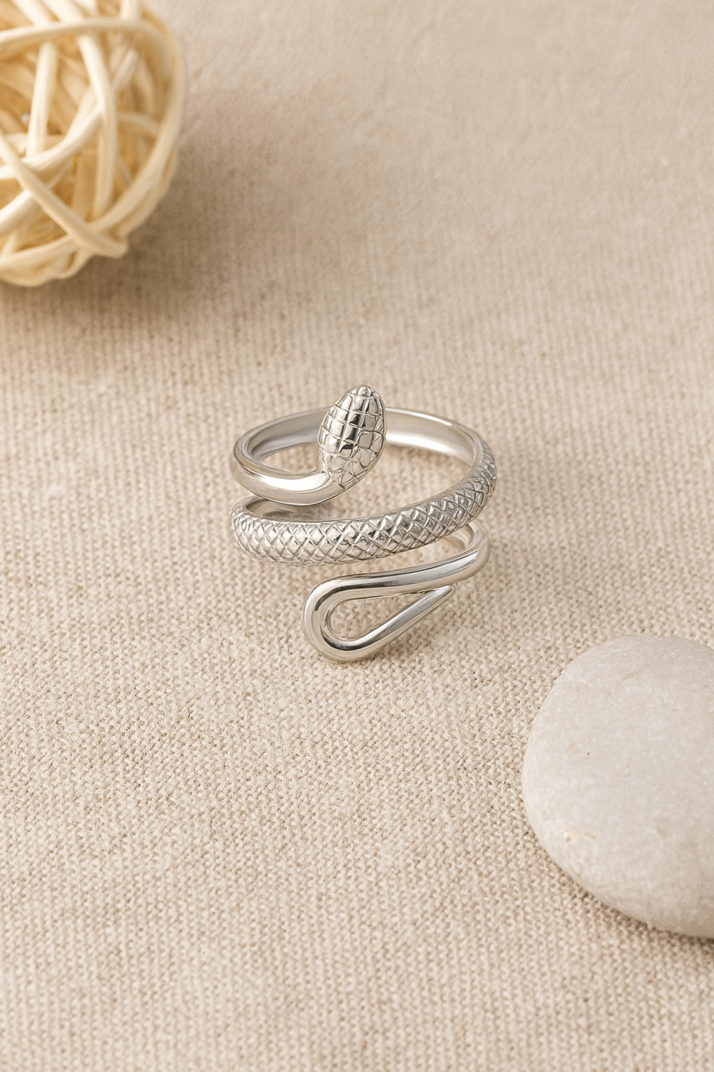 Seraphis 18K Gold Plated Adjustable Ring – Silver & Gold 304 Stainless Steel Band, Waterproof, Non-Tarnish Jewelry