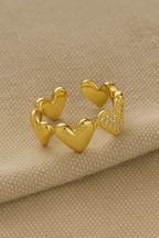 Lover's Glow 18K Gold Plated Zircon Adjustable Ring – Elegant Gold Copper Statement Ring with Sparkling Zircon