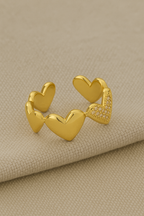 Lover's Glow 18K Gold Plated Zircon Adjustable Ring – Elegant Gold Copper Statement Ring with Sparkling Zircon