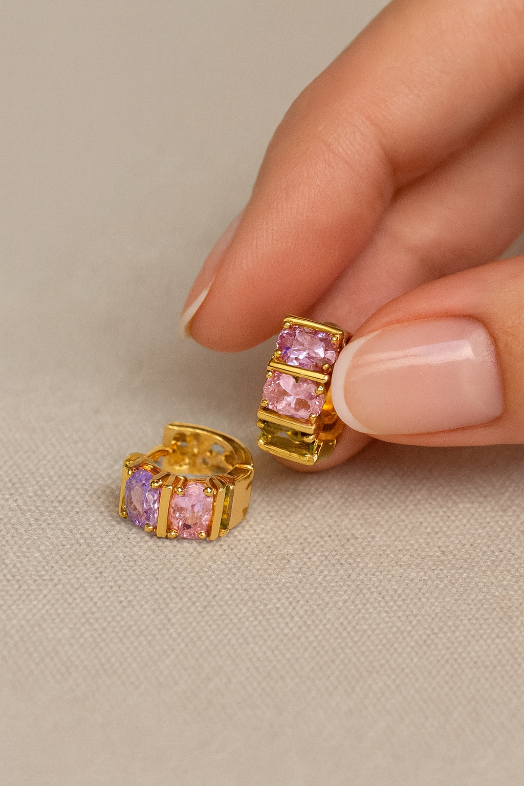 Blush Luxe 24K Gold Plated Zircon Earrings - Elegant Gold Zircon Jewelry for Women, Premium Brass Earrings