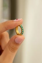 Ornara 18K Gold Plated Zircon Hoop Earrings - Dainty Zircon Hoops for Women, Elegant Gold Plated Copper Earrings