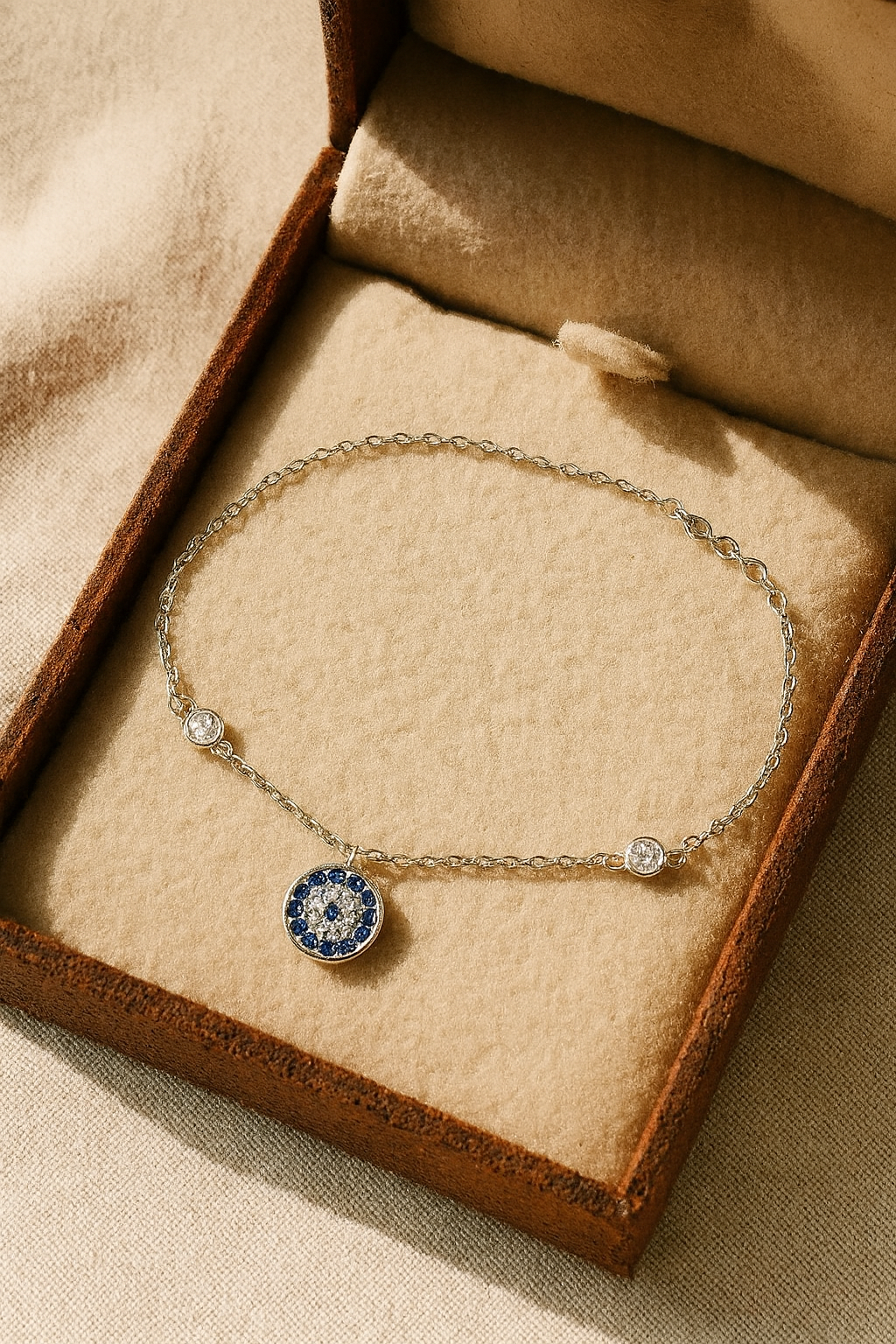 Celestia Evil Eye 925 Sterling Silver Bracelet – Elegant Gold & Silver Protective Bracelet for Women