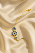 Trio Evil Eye 925 Sterling Silver Bracelet – Elegant Gold & Silver Protective Bracelet for Women