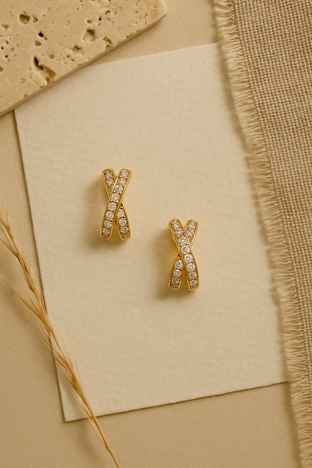 Auri-X 925 Sterling Silver Real 18K Gold Plated Zircon Hoop Earrings -  Gold & White Gold Elegant Hoops for Women