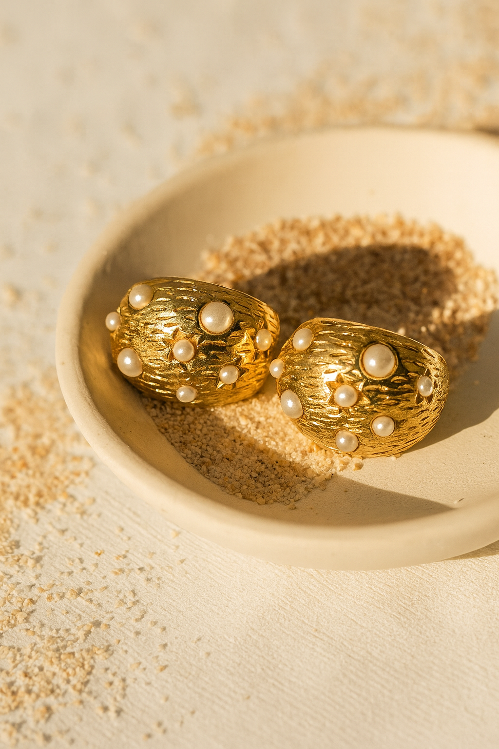 Orbs 24K Gold Plated Pearl Hoop Earrings - Elegant Gold Hoops for Women, 304 Stainless Steel, Classic Statement Earrings