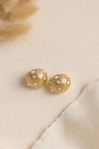 Orbs 24K Gold Plated Pearl Hoop Earrings - Elegant Gold Hoops for Women, 304 Stainless Steel, Classic Statement Earrings