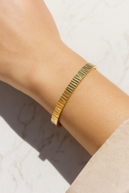 Prisma 24K Gold Plated Bangle Bracelet – Elegant Brass Statement Gold Bangle for Women