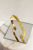 Prisma 24K Gold Plated Bangle Bracelet – Elegant Brass Statement Gold Bangle for Women