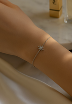 Astral Spark 925 Sterling Silver Bracelet – Elegant Gold & White Gold Sterling Silver Bracelet for Women