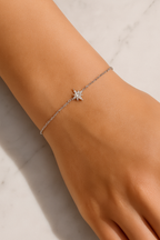 Astral Spark 925 Sterling Silver Bracelet – Elegant Gold & White Gold Sterling Silver Bracelet for Women