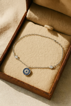 Celestia Evil Eye 925 Sterling Silver Bracelet – Elegant Gold & Silver Protective Bracelet for Women