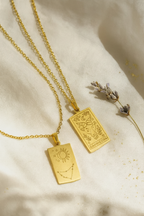 Zodiac Celestia Slabs 18K Gold Plated Pendant – Durable Titanium Steel Astrological Necklace