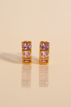 Blush Luxe 24K Gold Plated Zircon Earrings - Elegant Gold Zircon Jewelry for Women, Premium Brass Earrings