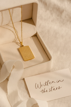 Zodiac Celestia Slabs 18K Gold Plated Pendant – Durable Titanium Steel Astrological Necklace