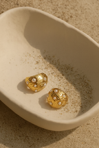 Orbs 24K Gold Plated Pearl Hoop Earrings - Elegant Gold Hoops for Women, 304 Stainless Steel, Classic Statement Earrings