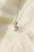 Lustra Luna 925 Sterling Silver Necklace – Gold & Silver Pendant with 18K Gold Plating, Elegant Sterling Silver Jewelry