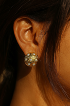 Orbs 24K Gold Plated Pearl Hoop Earrings - Elegant Gold Hoops for Women, 304 Stainless Steel, Classic Statement Earrings