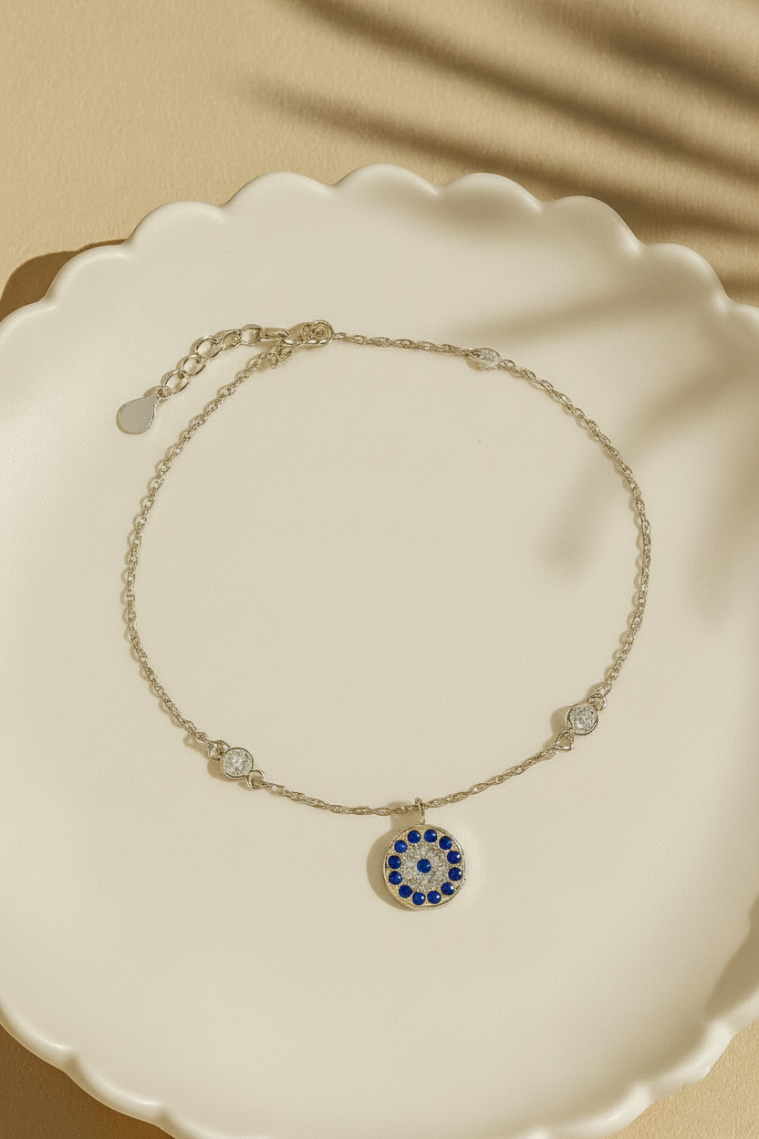 Celestia Evil Eye 925 Sterling Silver Bracelet – Elegant Gold & Silver Protective Bracelet for Women