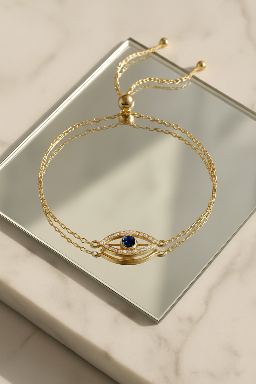 Guardian Glow 925 Sterling Silver Bracelet – Elegant Gold & Silver Sterling Silver Protective Bracelet for Women