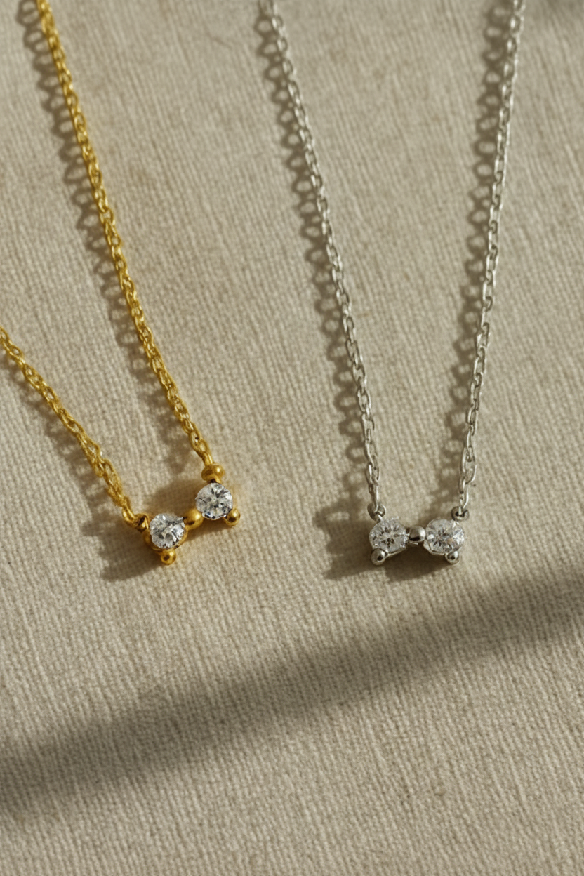 Chérie Bow 925 Sterling Silver Pendant – Elegant Bow Knot Necklace, Waterproof, Anti-Tarnish Jewelry for Women