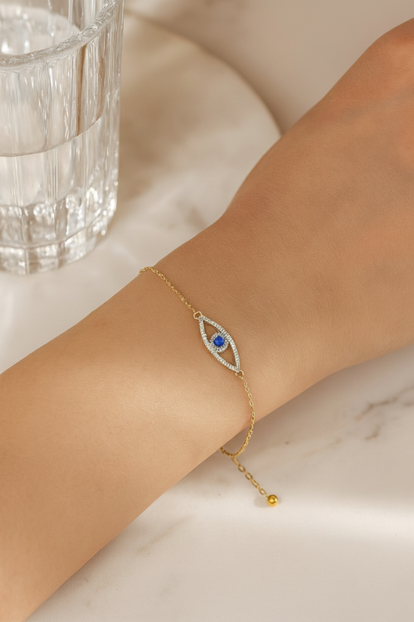 Guardian Glow 925 Sterling Silver Bracelet – Elegant Gold & Silver Sterling Silver Protective Bracelet for Women