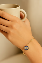 Celestia Evil Eye 925 Sterling Silver Bracelet – Elegant Gold & Silver Protective Bracelet for Women
