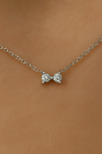 Chérie Bow 925 Sterling Silver Pendant – Elegant Bow Knot Necklace, Waterproof, Anti-Tarnish Jewelry for Women