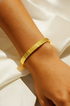 Prisma 24K Gold Plated Bangle Bracelet – Elegant Brass Statement Gold Bangle for Women