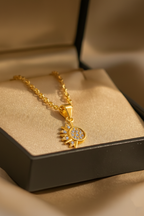 Lustra Sol 925 Sterling Silver Necklace – Gold & Silver Pendant with 18K Gold Plating, Elegant Sterling Silver Jewelry