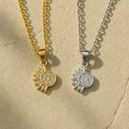 Lustra Sol 925 Sterling Silver Necklace – Gold & Silver Pendant with 18K Gold Plating, Elegant Sterling Silver Jewelry