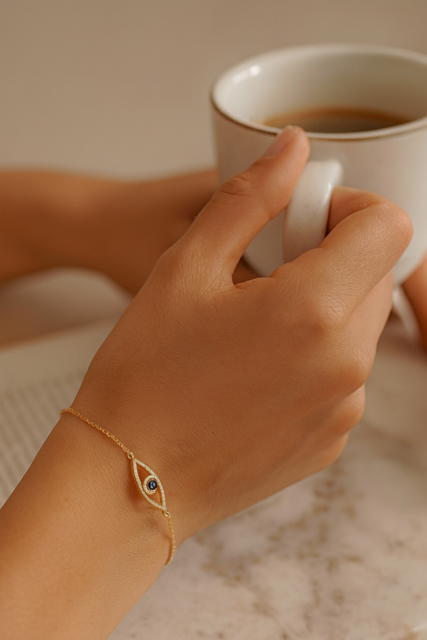 Guardian Glow 925 Sterling Silver Bracelet – Elegant Gold & Silver Sterling Silver Protective Bracelet for Women