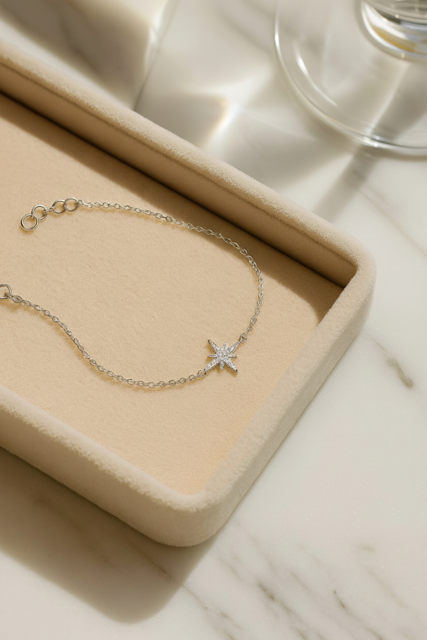 Astral Spark 925 Sterling Silver Bracelet – Elegant Gold & White Gold Sterling Silver Bracelet for Women