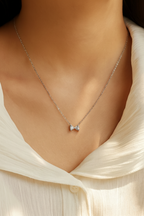 Chérie Bow 925 Sterling Silver Pendant – Elegant Bow Knot Necklace, Waterproof, Anti-Tarnish Jewelry for Women