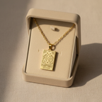 Zodiac Celestia Slabs 18K Gold Plated Pendant – Durable Titanium Steel Astrological Necklace