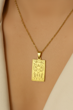 Zodiac Celestia Slabs 18K Gold Plated Pendant – Durable Titanium Steel Astrological Necklace
