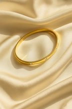 Glint Rhinestone 18K Gold Plated Bangle Bracelet – Titanium Steel, Waterproof, Anti-Tarnish Elegant Jewelry for Women