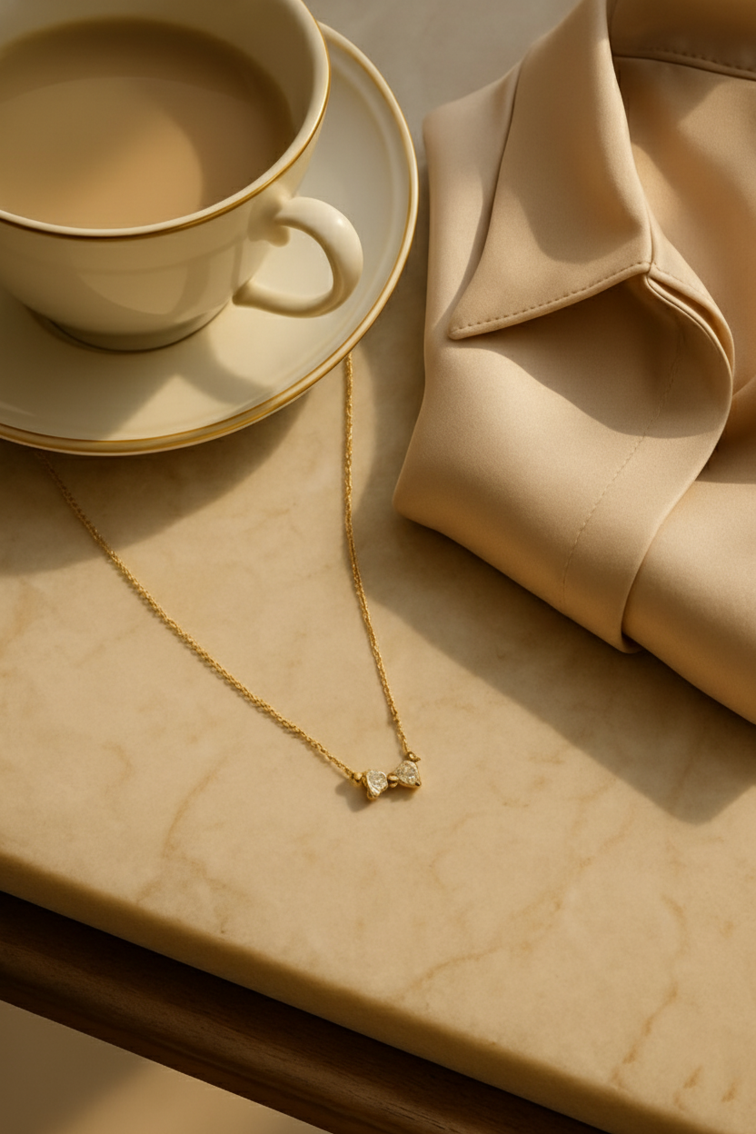 Chérie Bow 925 Sterling Silver Pendant – Elegant Bow Knot Necklace, Waterproof, Anti-Tarnish Jewelry for Women